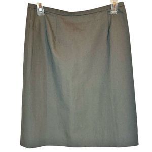 Banana Republic Cotton Linen A-Line‎ Skirt Size 10 Olive Green Made in Italy